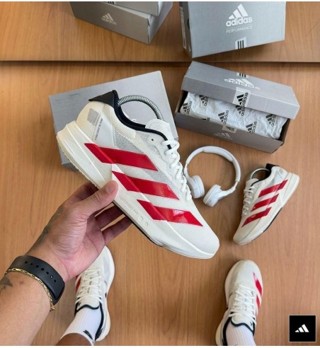 Adidas Adzero Branco e Vermelho