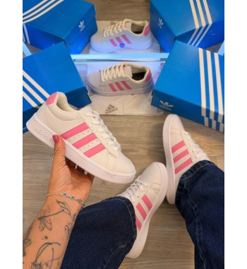 Adidas Grand Court Bege e Rosa