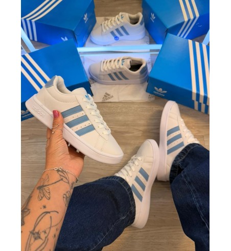 Adidas Grand Court Bege e Azul