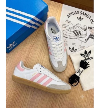 Adidas Samba Tradicional Rosa e Branco