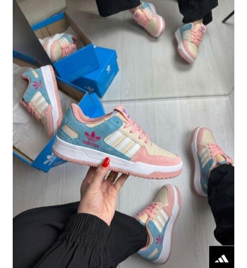 Adidas Fórum  Azul, Rosa e Branco
