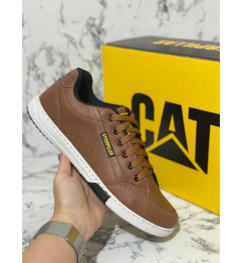 Sapatenis Caterpillar Branco e Marrom Claro