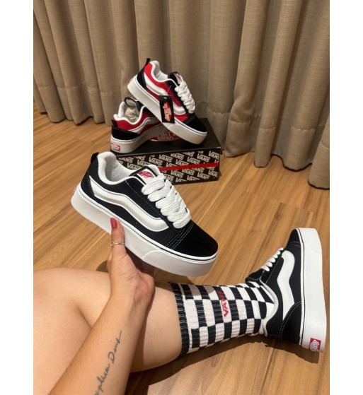 Vans KNU plataforma Preto e Branco