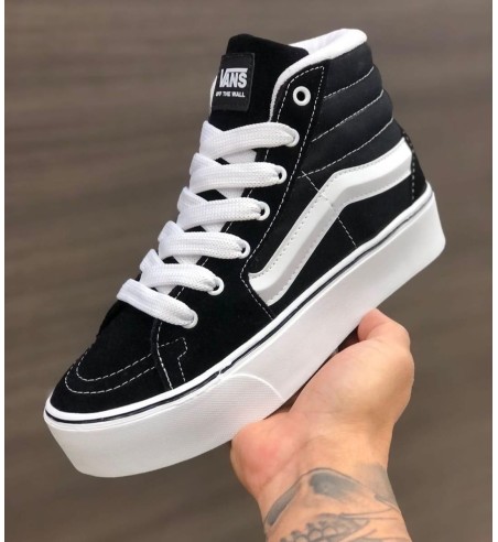 Vans KNU plataforma Preto e Branco Botinha