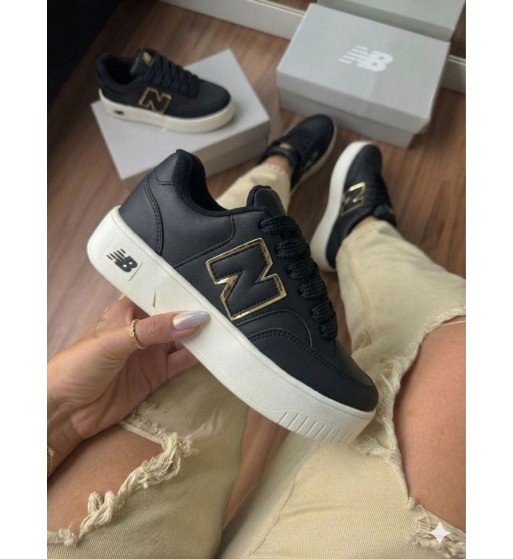 New Balance Plataforma Preto e Branco