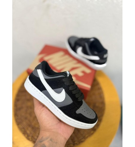 Nike Dunk Infantil Preto, Cinza e Branco