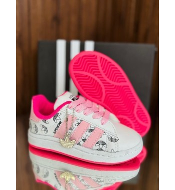 Tênis Adidas Infantil Rosa e Branco