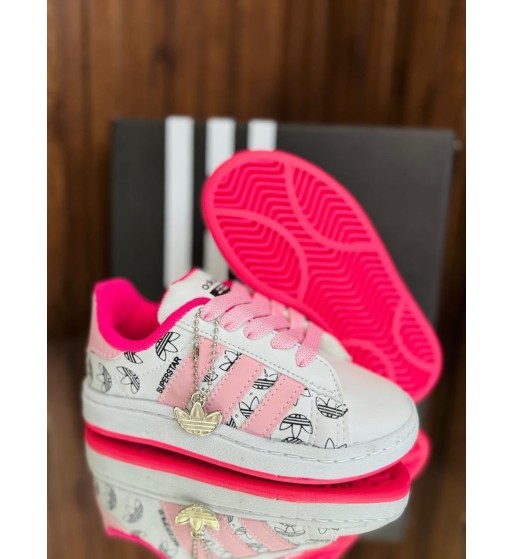 Tênis Adidas Infantil Rosa e Branco