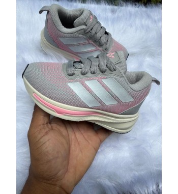 Tênis Adidas Infantil Rosa e Cinza