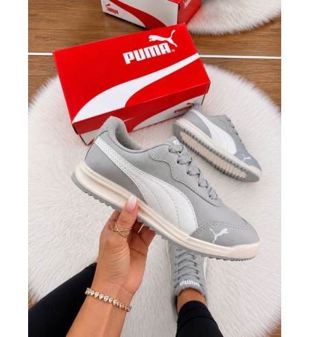 Tênis Puma Roma Cinza e Branco